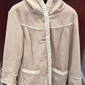 Women's Cream Hooded Coat